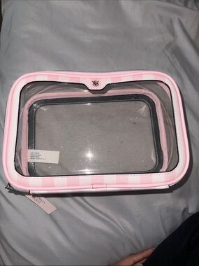 Victoria's Secret Pink and White Clear Cosmetics Bag